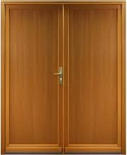 une porte de service bois double battant