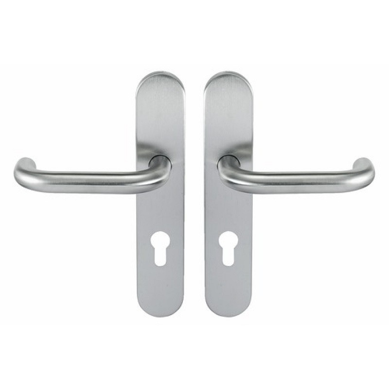 Poignée double en inox sur plaque